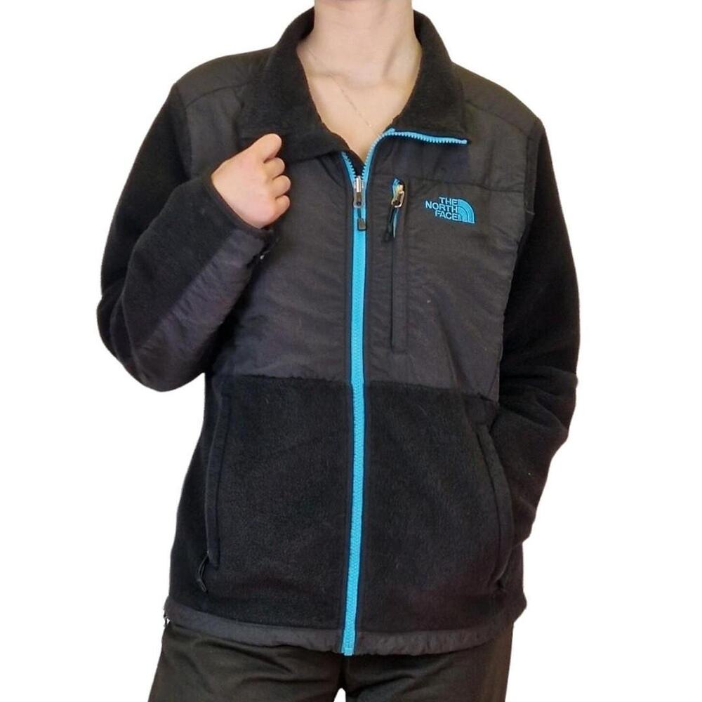 The North Face Women's Denali Fleece Jacket with Turquoise Logo and Accents